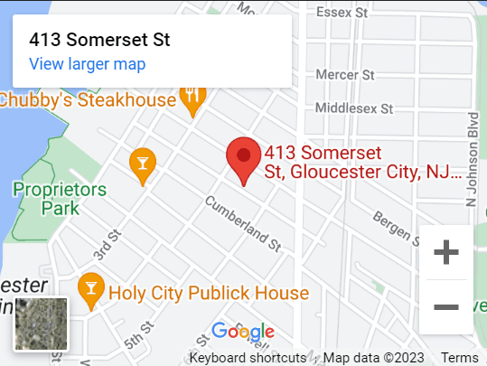 A map of the location of somerset st.